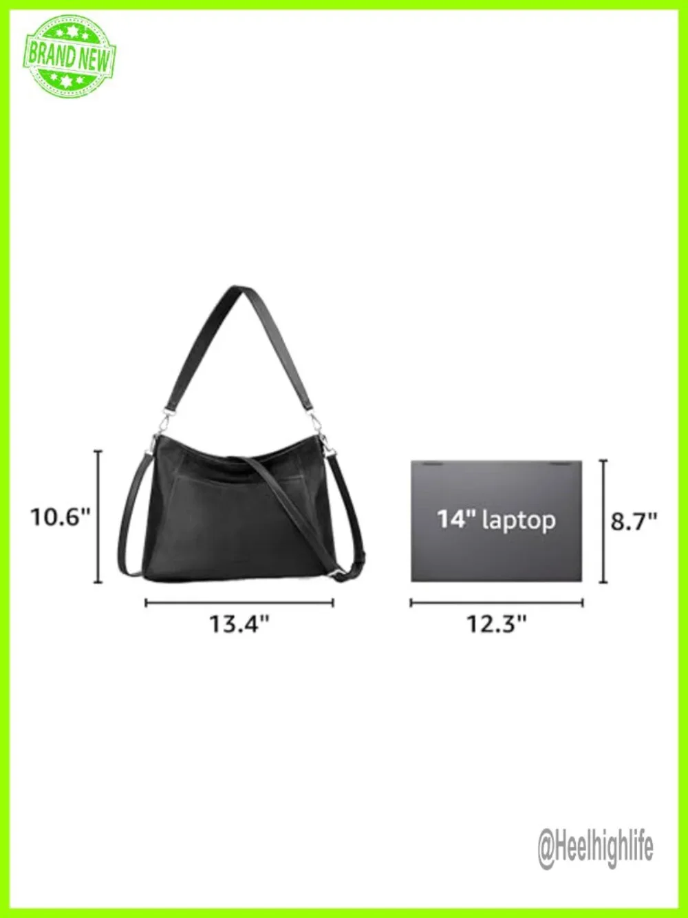 Genuine Leather Hobo Crossbody Bag with 2 Detachable Straps Large Capacity